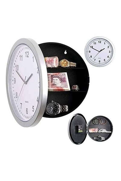 Generic Wall Clock with Secret Safe Compartment, 10 Inch Round Clock Large Bl...