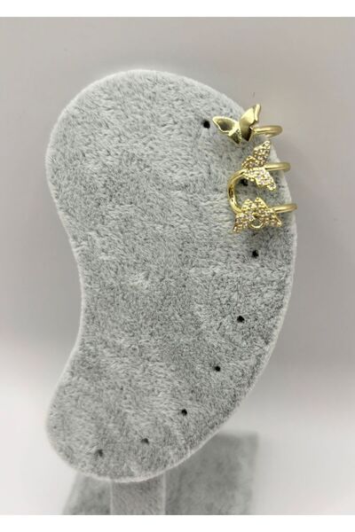 aurora dükkan Çelik Kelebekli Kıkırdak Sıkıştırmalı Küpe