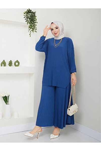 modapark.ist Women's New Season Self-Folded Stylish Skirt-Looking Pants Tunic Set