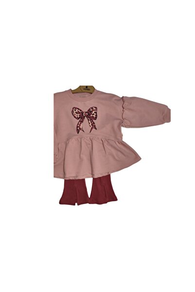 aydınlar bebe Set pentru fete evazat R tricot texturat – Hanorac cu fundă și ...