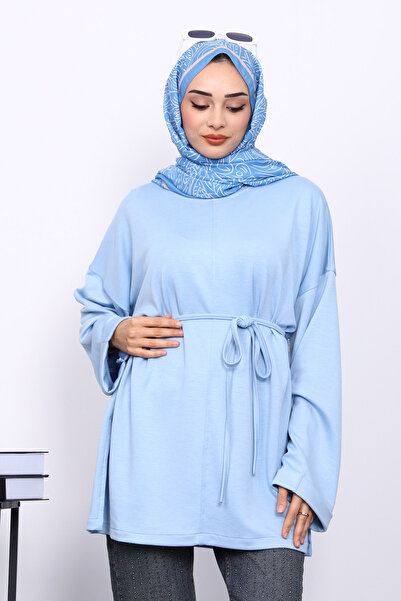 İmajButik Baby Blue Double Sleeve Modal Tunic