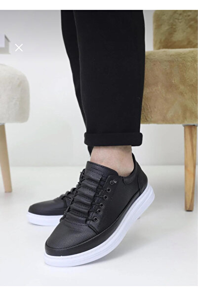 MerlitShoes Erkek Siyah Günlük Esnek Dikişli Hafif Yürüyüş Garantili Akıllı B...