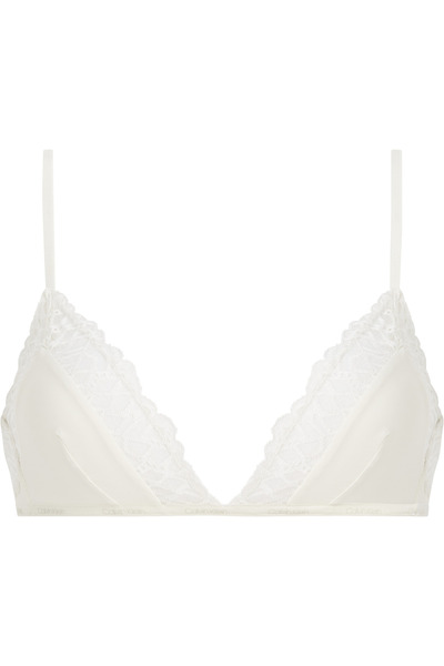 Calvin Klein Women Off White Polyamide Wire Free Triangle Bra