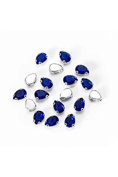 Prestij Boncuk أزرق بلون الكوبالت حجر داملا أزرق 10 × 14 ملم 100 قطعة