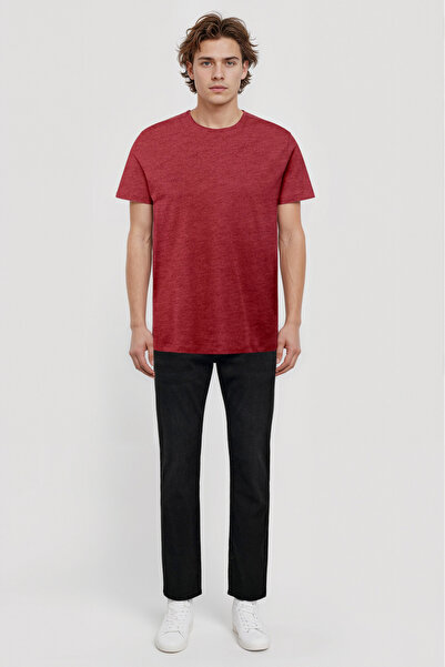 WESTMARK LONDON Red Melange Crew Neck Short Sleeve Men's T-Shirt William