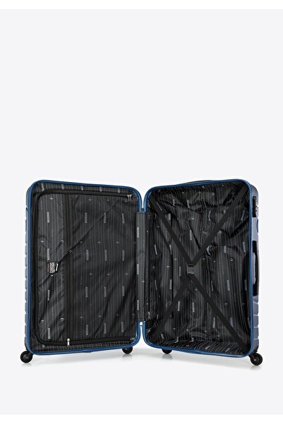 Wittchen Valiză mare bărbătească din ABS cu relief geometric, albastru închis, ABS albastru închis