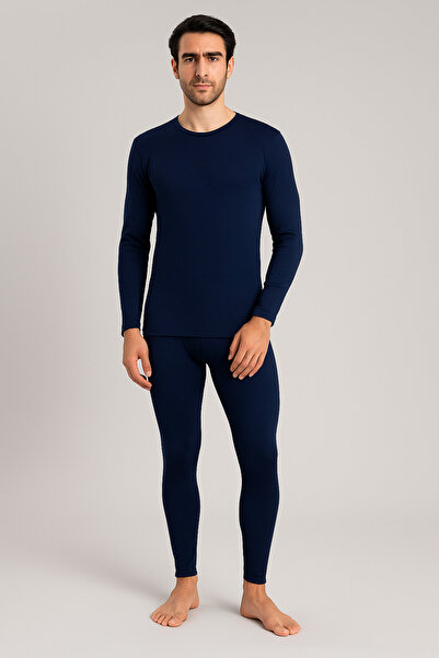 VİENETTA Men's Long Sleeve Zero Neck Thermal Underwear - Bottom and Top Set