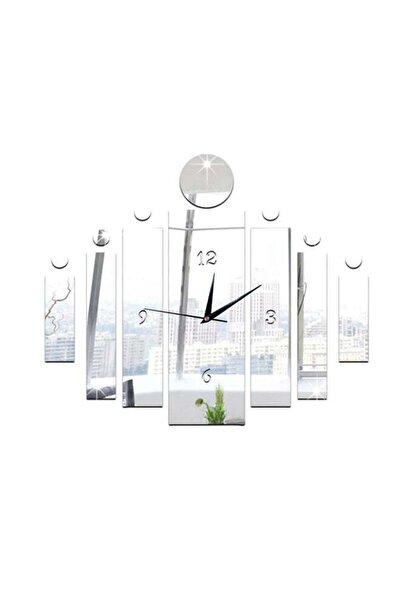 Generic Sharpdo 14-Piece Decorative Clock Style Wall Sticker Set Silver/Black 13 x 32cm