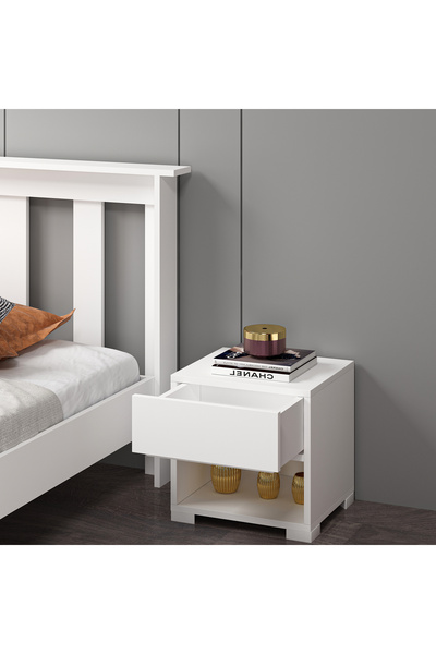 Ninnimo Mdf Beyaz Komodin Raysız A1001