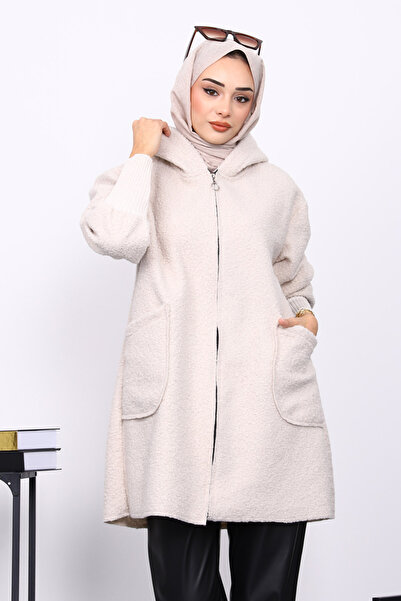 İmajButik Παλτό μπουκέτο με πέτρινη τσέπη με φερμουάρ