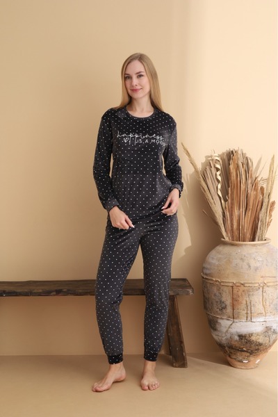 ELİTOL Velvet Happiness Mood Women's Pajama Set