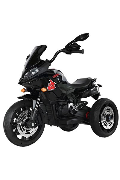 My modern game 12V electric ride-on quad bike with a sporty design and three battery-powered wheels