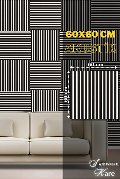 DECOALA MDF Ahşap Akustik Duvar Paneli Beyaz Keçe 60x60 cm