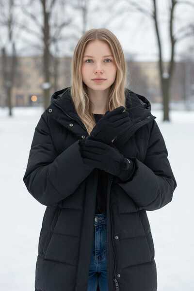 Aware Time Paraşüt Kumaş Dokunmatik İçi Peluş Kadın Eldiven