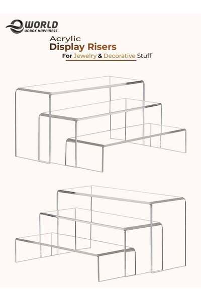 Generic 6 Pack clear Acrylic Display Riser for jewelry and Decorative stuff