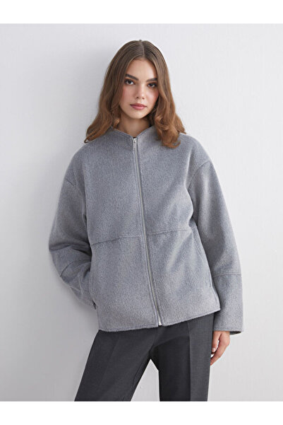 LC Waikiki Stand Collar Women's Cashmere Coat