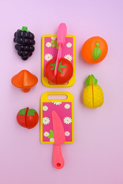 a v d a 16-Piece Velcro Educational Fruit and Vegetable Cutting Set Toy