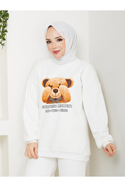 Wual giyim Printed Sweatshirt Tracksuit Set