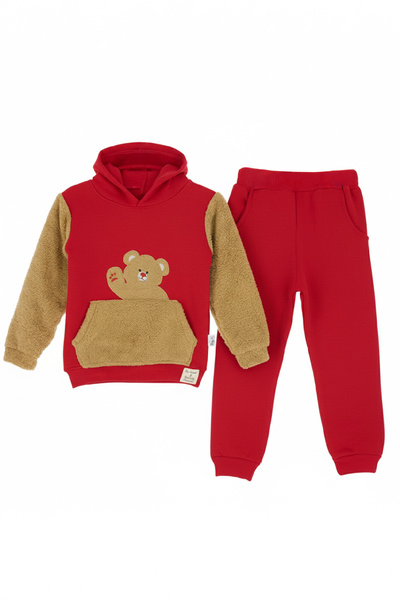 MODANINO Boy's Welsoft Fabric 2-Piece Set (Hooded Sweatshirt+Fleece Bottom) 12377