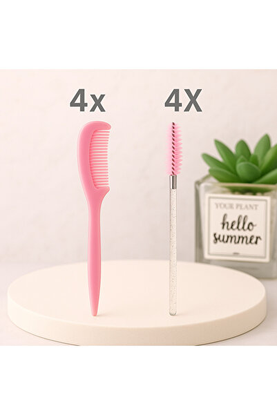 AROMENZA مجموعة العناية بالحواجب والرموش X4 – 8 قطع من مشط الحواجب السيليكوني وفرشاة الرموش الحلزونية |   مجموعة التجميل