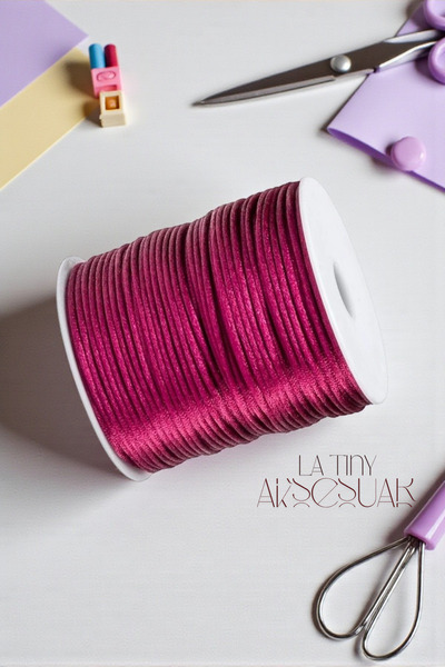 LA TINY AKSESUAR خيط فلوش نايلون ساتان بطول 5 أمتار، أساور الصداقة، صناعة الم...