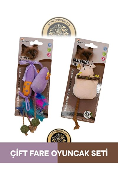 Eastland لعبة فأر القطط القطيفة ماتاتابيلي مع النعناع والحلوى - مجموعة من قطعتين