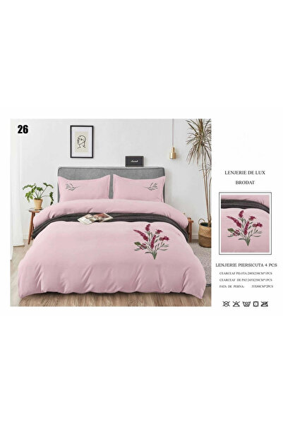 FIONNA.RO Lenjerie De Pat Din Finet Cu Broderie - Flori Brodate