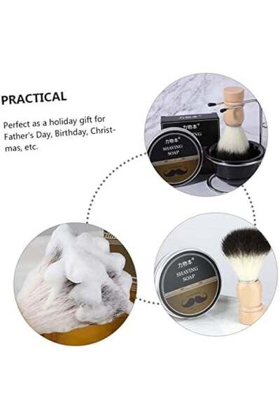 Generic 1 Set Shaving Foam Bowl Grooming Badger Shaving Brush Shave Brush for Men - Black