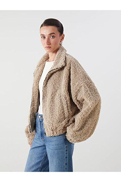 LC Waikiki Shirt Collar Women's Plush Coat