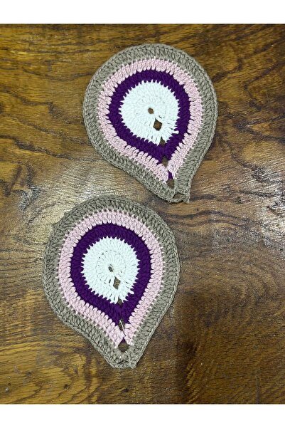 Gönülden Tasarım 2 قطعة زخرفة مطرزة على شكل عين 14×11 سم