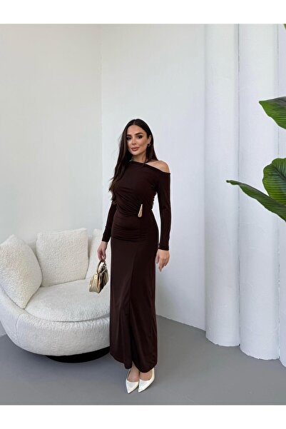 Rabi Shine Boat Neck Drop Sleeve Dress