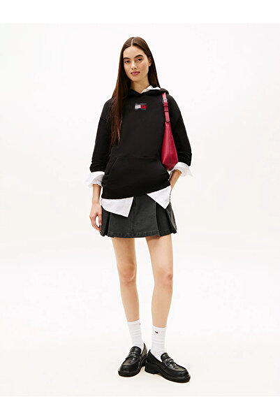 Tommy Hilfiger Tjw Relaxed Fit Party Flag Women's Black Sweatshirt Dw0Dw21605Bds