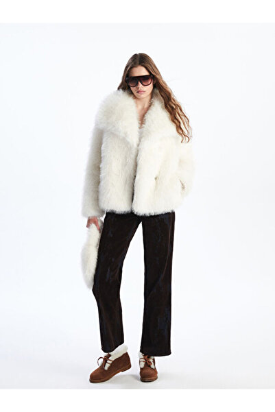 LC Waikiki Jacket Collar Women's Fur Coat
