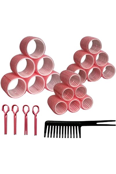 AyrStore 1237 Pembe - 37 Parça Saç Bigudisi Seti - Tüm Saç Tipleri için Saç K...