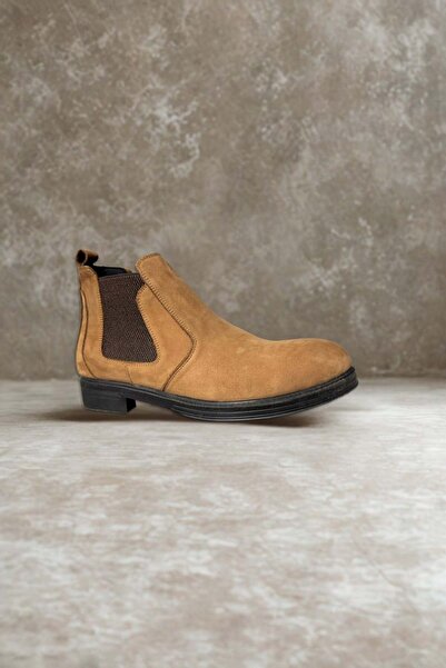 USLU Hakiki Deri Süet Chelsea Erkek Bot