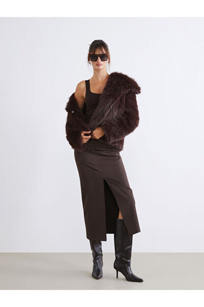 LC Waikiki Jacket Collar Women's Fur Coat