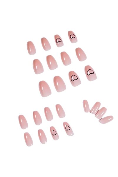 iTin Set 24 Unghii False Press-on, autoadezive, refolosibile, ABS Premium, ro...