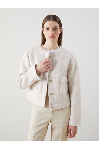 LC Waikiki Crew Neck Women's Plush Coat