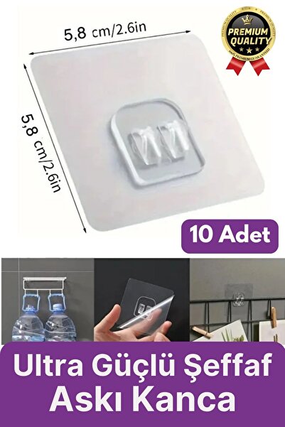 Svein 10 Adet Süper Güçlü İz Bırakmaz Suya Dayanıklı Şeffaf Banyo Mutfak Ayna...