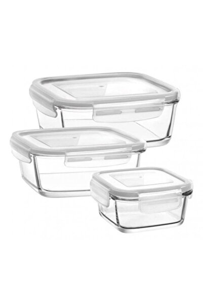 LAV Set of 3 FRESCO glass food storage containers 1150ml, 720ml, 375ml