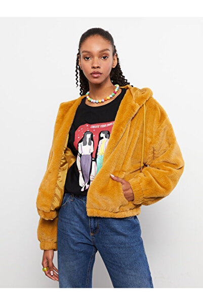 LC Waikiki Hooded Women's Plush Coat