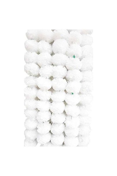 Generic Decorative Pompom Latkan White Set Of 5 Pieces 50 Inches