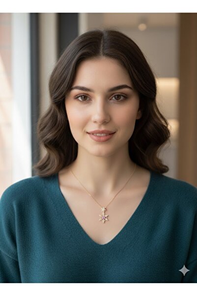 shopidik لمسة زهرية أنيقة: قلادة ديزي اللامعة