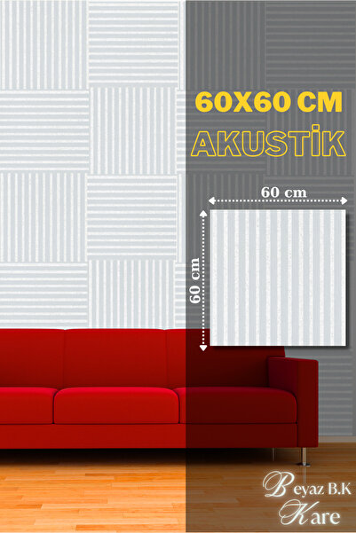 DECOALA MDF Ahşap Akustik Duvar Paneli Beyaz Keçe 60x60 cm