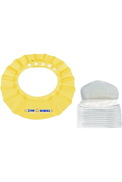 STAR BABiES مجموعة كومبو (20 قطعة) قبعة استحمام للأطفال قابلة للتعديل مع وساد...