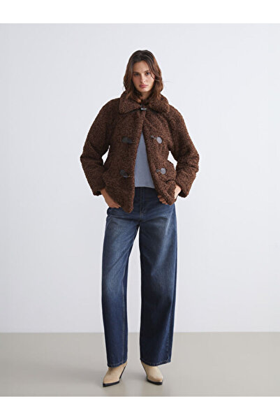 LC Waikiki Shirt Collar Women's Plush Coat