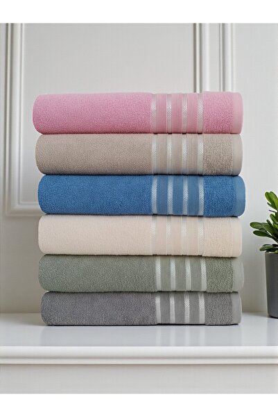 asev tekstil 6Pcs 50X90 cm Hand & Face Towel Set