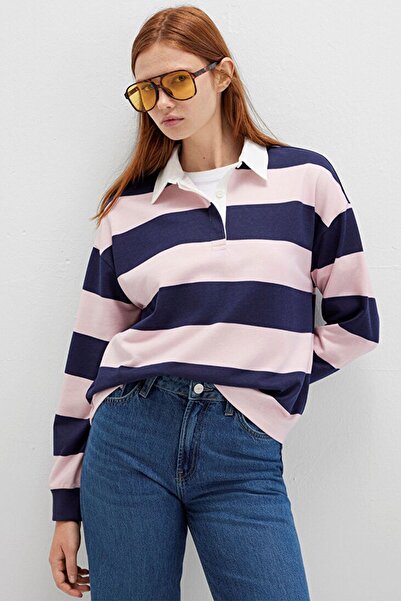 Mavi Kadın Polo Yaka Modelli Penye