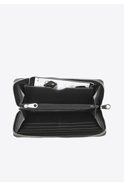 Wittchen Women's wallet made of leather from the Modern collection, black, black