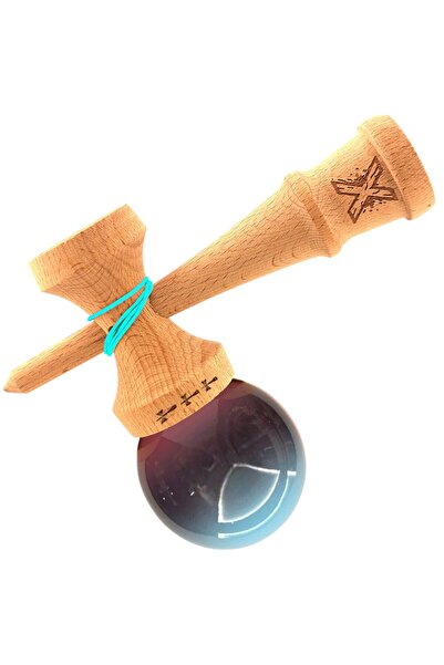 Bibilel Kids Kendama X Professional Big Cups V2, Super Sticky, Wooden, 18 cm, Light Blue/Purple/Pink